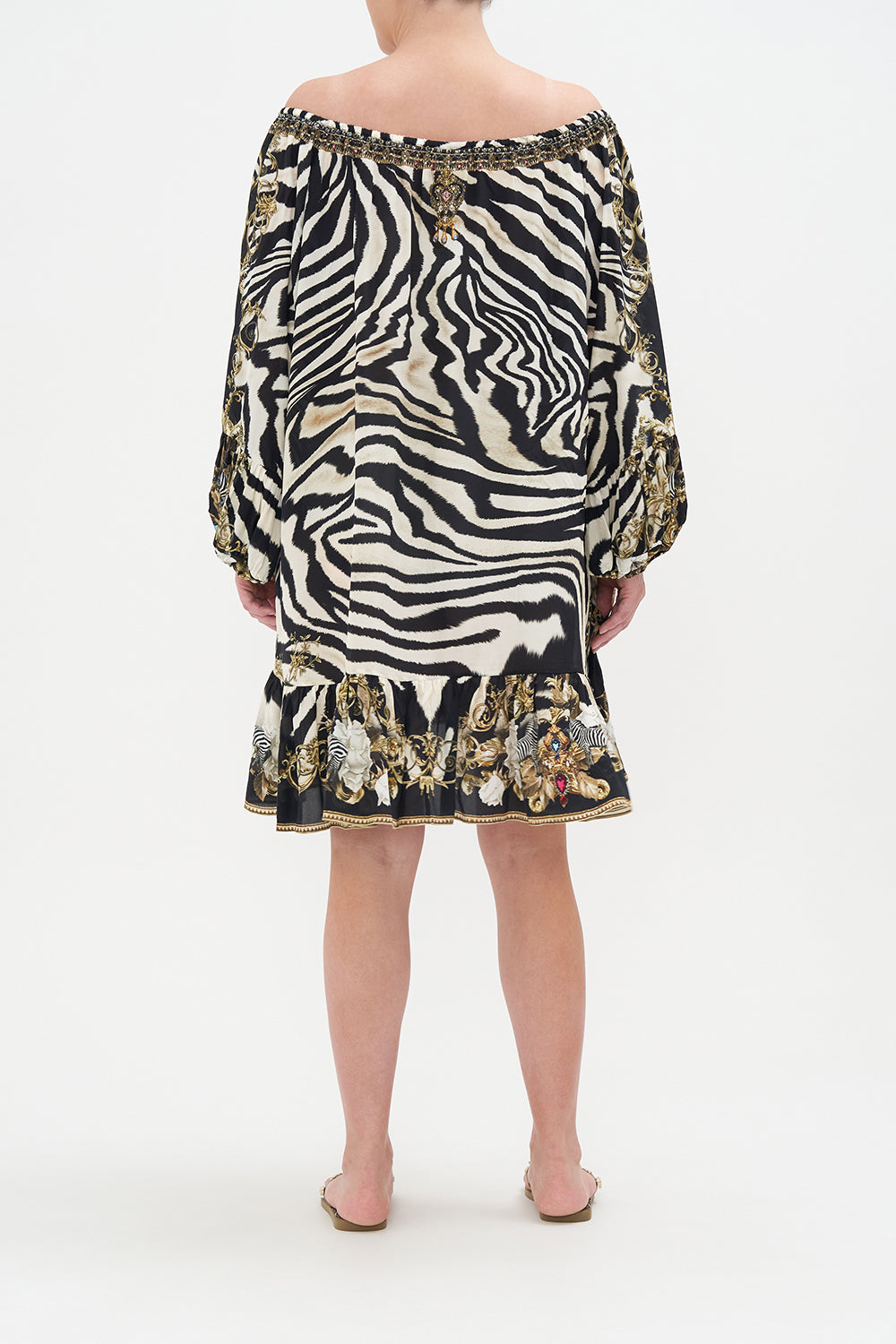 BLOUSON SLEEVE A LINE FRILL DRESS EARN YOUR STRIPES