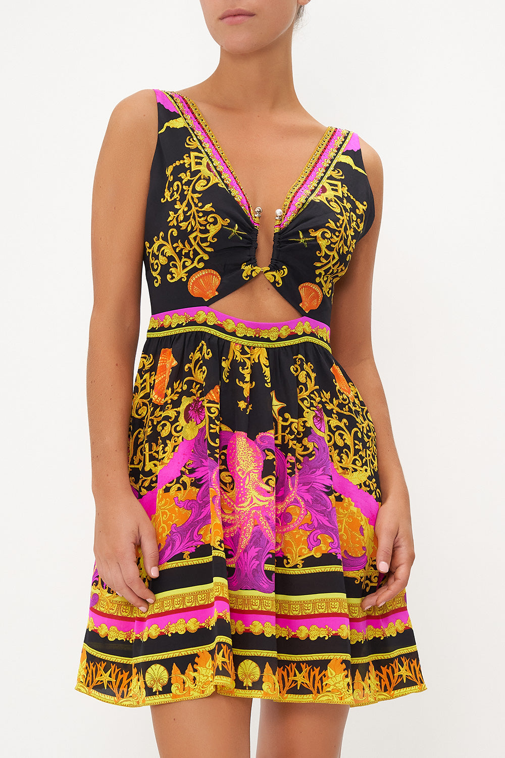 SHORT V NECK CUT OUT DRESS OCTOPIA