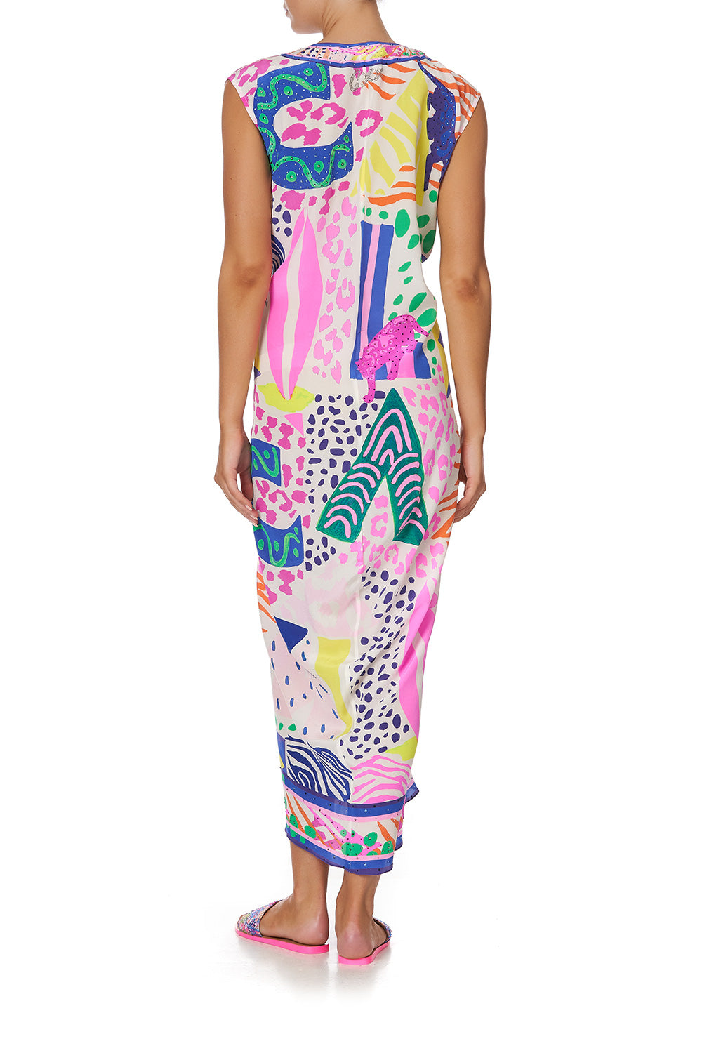 SLEEVELESS DRAPE BACK DRESS BONZA BABE