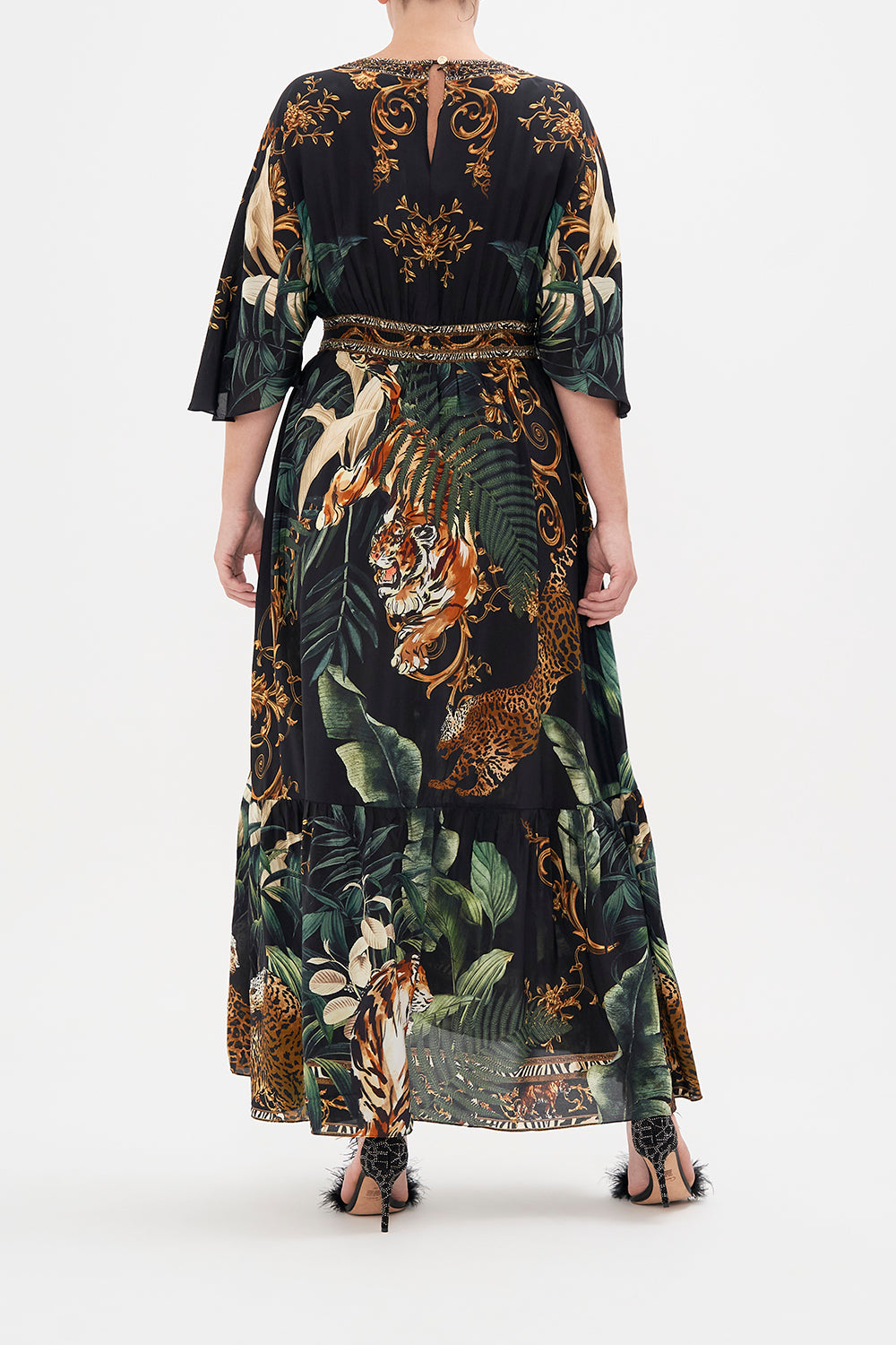 WAISTED DRESS WITH HEM RUFFLE EASY TIGER