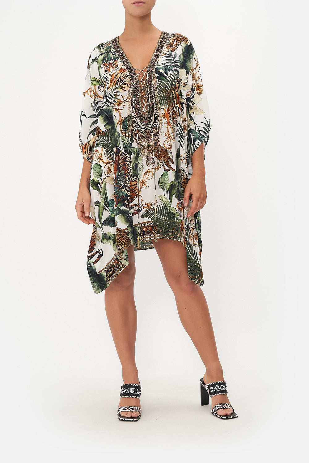 SHORT LACE UP KAFTAN TIGER TRAP