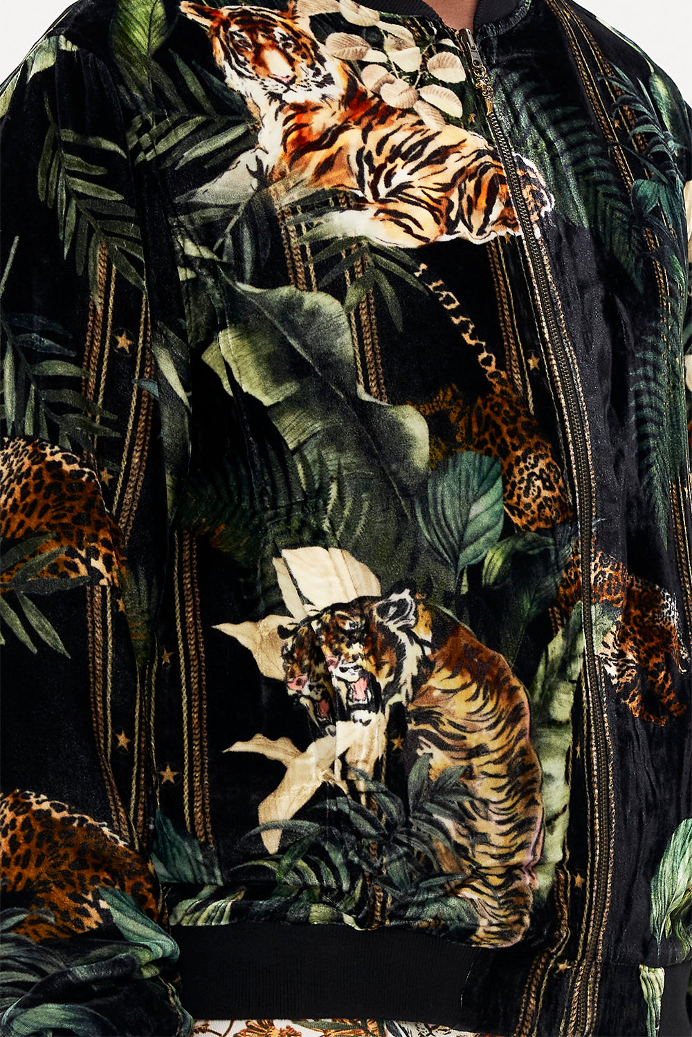 ZIP THROUGH REVERSIBLE BOMBER JACKET TIGER TRAP