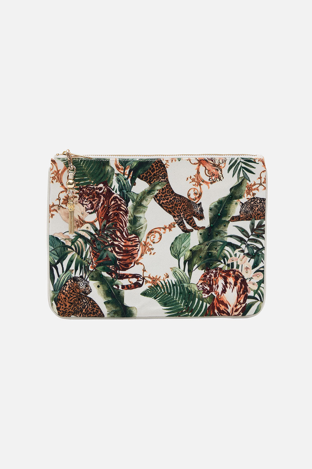 SMALL CANVAS CLUTCH TIGER TRAP