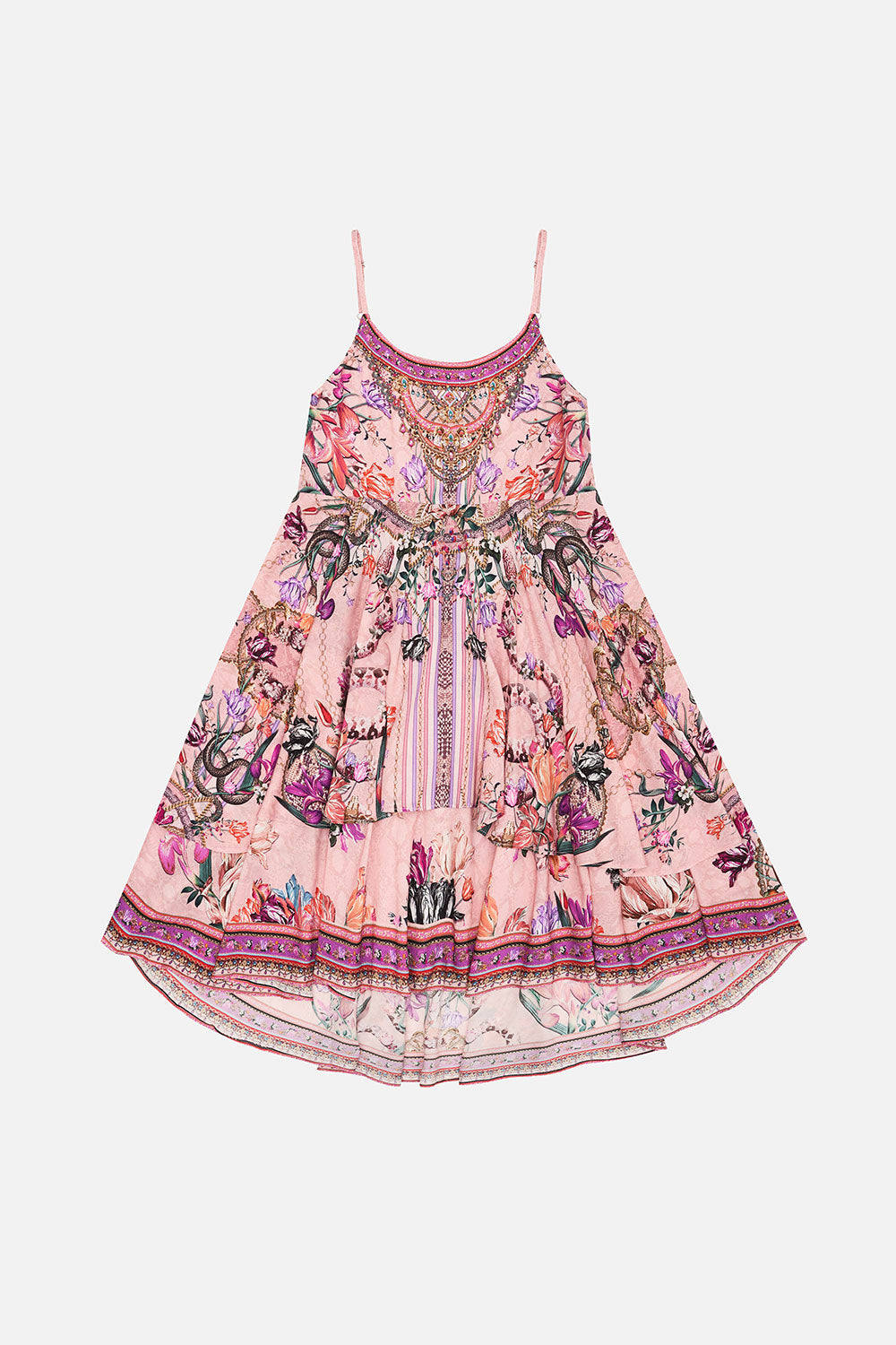 KIDS ROUND NECK TIERED DRESS 12-14 MAD AS A SNAKE