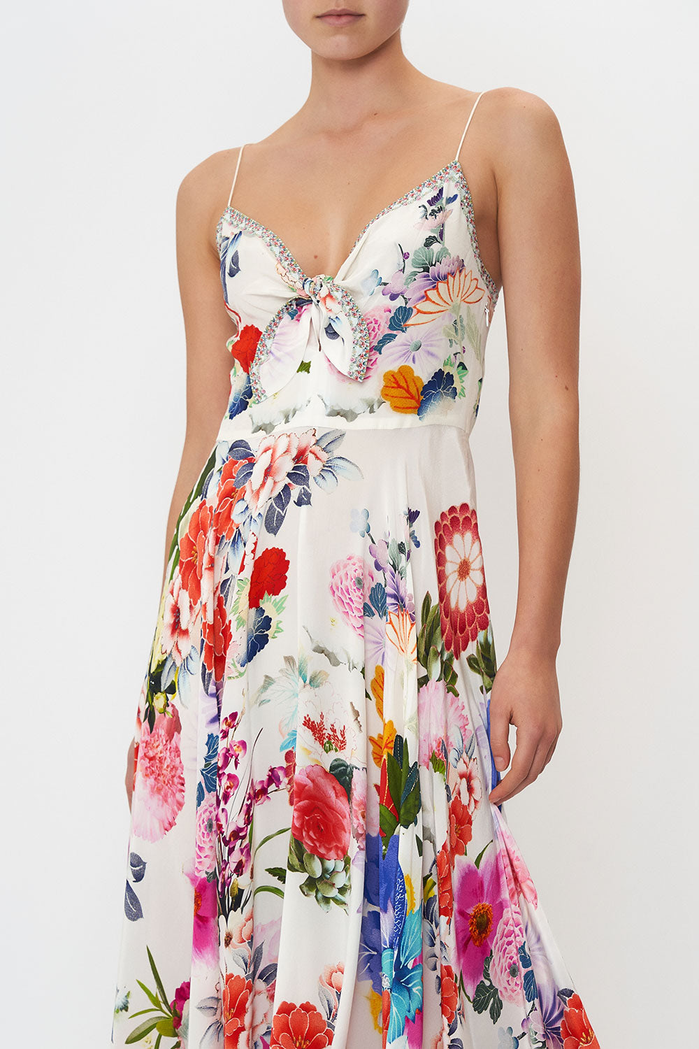 LONG DRESS WITH TIE FRONT MEMORIES OF A GARDEN