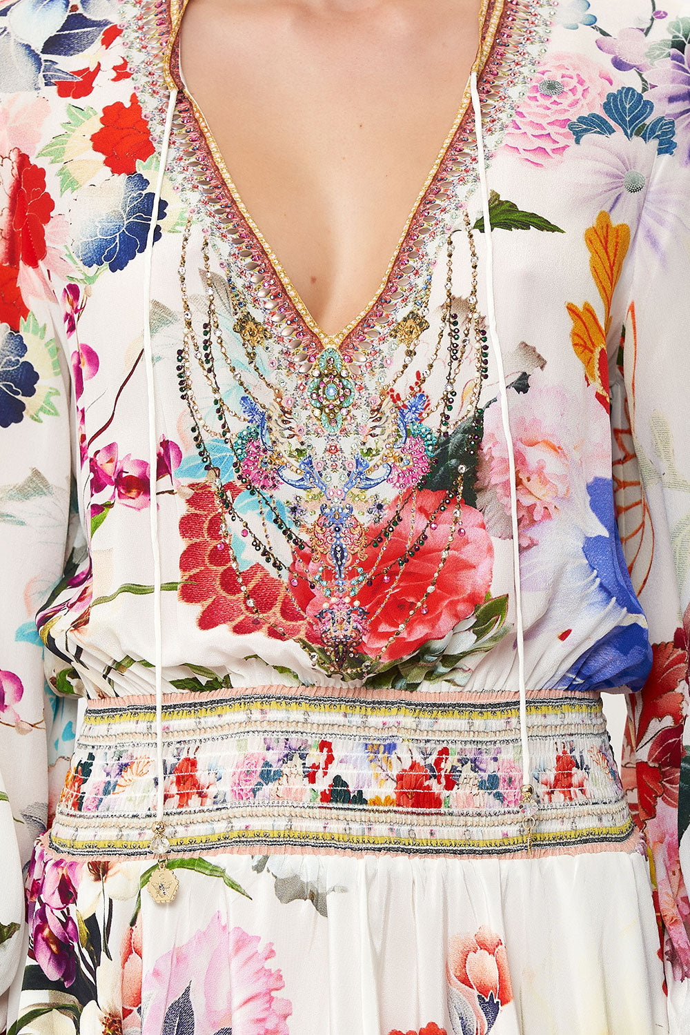 SHIRRED RELAXED SHORT DRESS MEMORIES OF A GARDEN