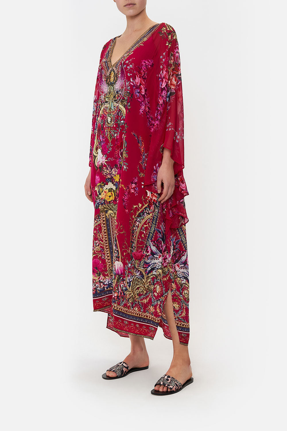 LONG RAGLAN SLEEVE FLARED KAFTAN BOHEME BLOOMS