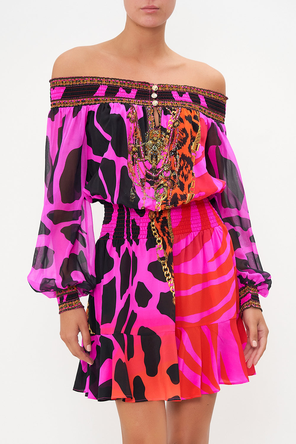 OFF SHOULDER SHORT DRESS ALWAYS CHANGE YOUR SPOTS