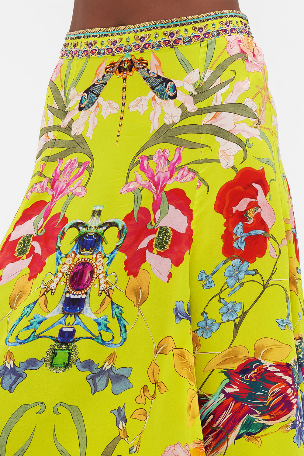 PANELLED FLARED LONG SKIRT PEACOCK PROUD