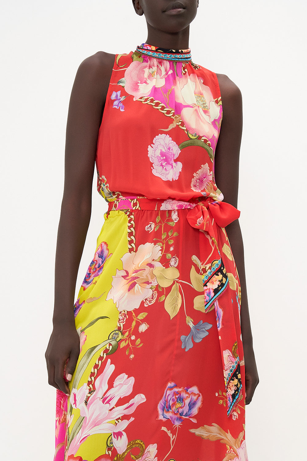 NECKTIE DRESS WITH ELASTICATED WAIST THE BEETLES