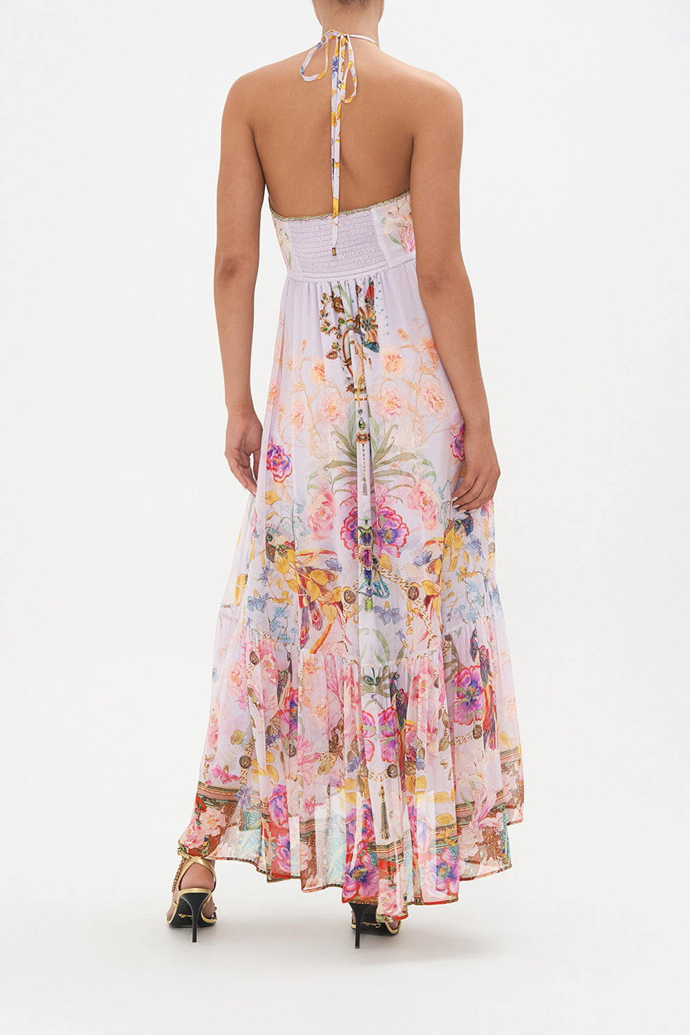 GATHERED V FRONT CUT OUT DRESS NATURES KALEIDOSCOPE