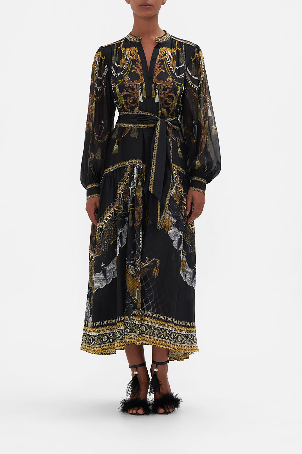 BUTTON THROUGH DRESS WITH YOKE RAVIN RAVEN