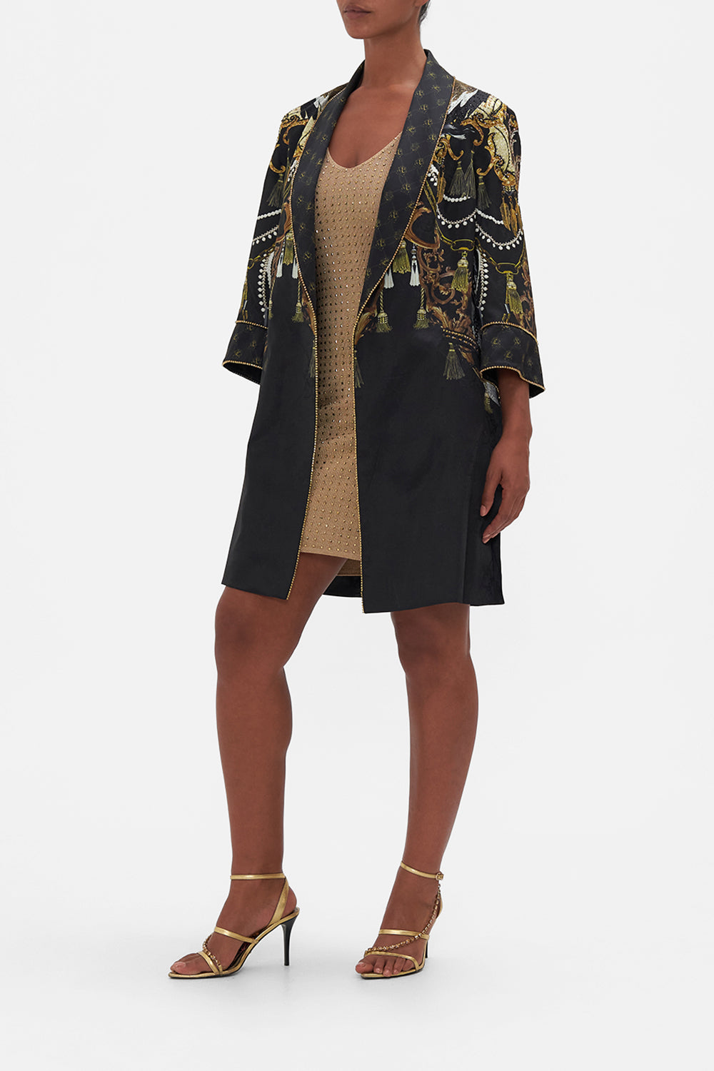 ROLL COLLAR PAJAMA JACKET RAVIN RAVEN