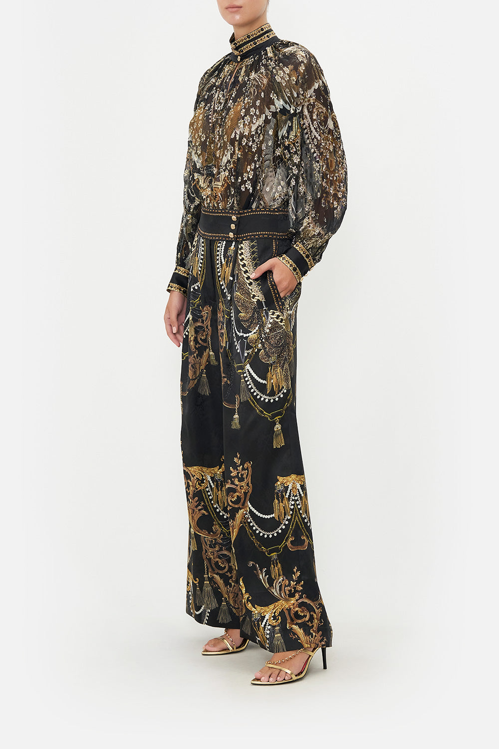 WIDE LEG PANT WITH BUTTONS RAVIN RAVEN