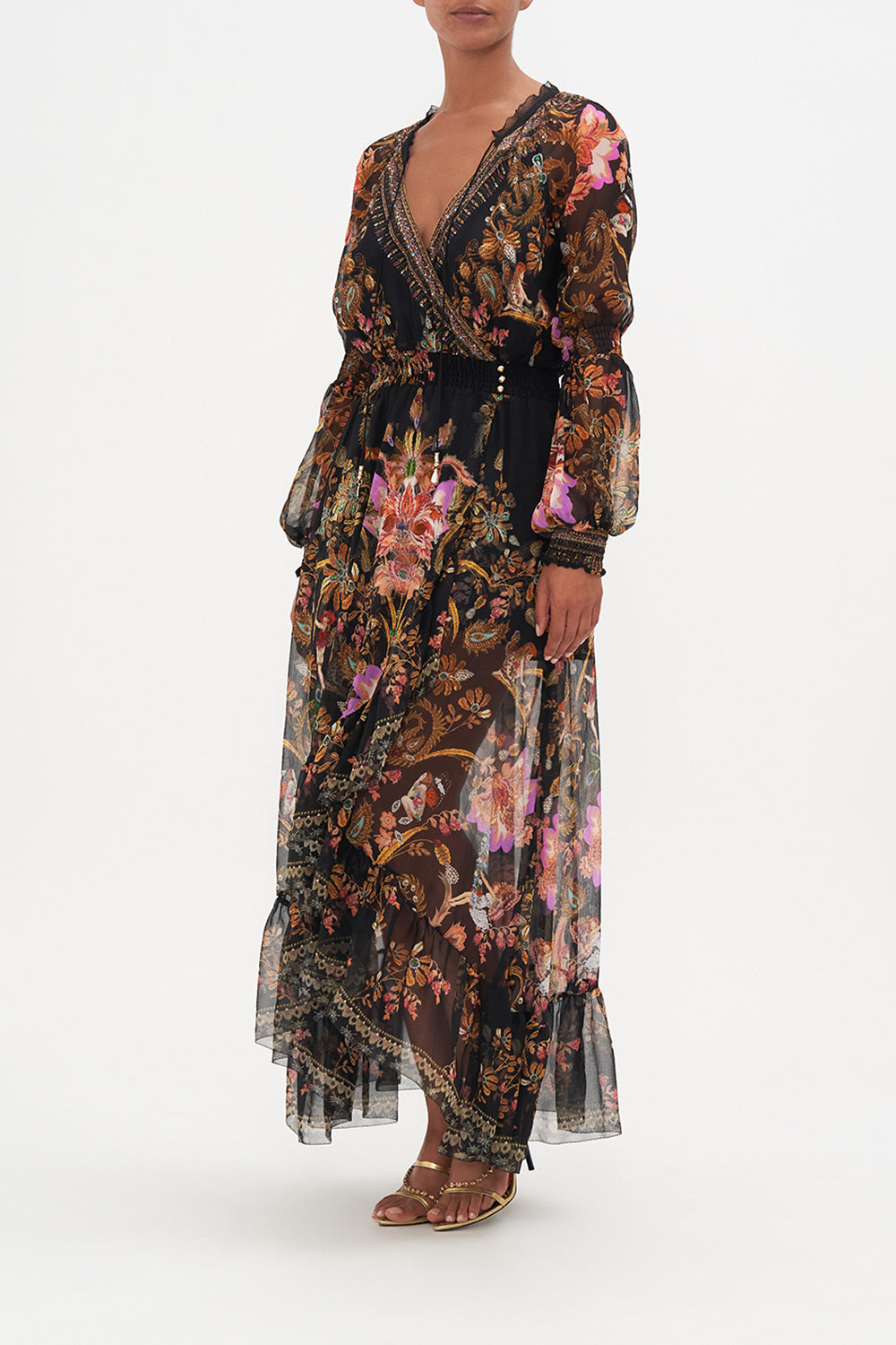 BLOUSON SLEEVE WRAP DRESS TO CATCH A SPIDER