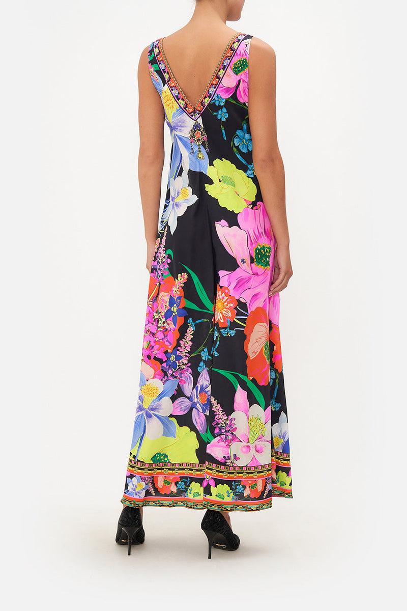 V NECK FLARED JUMPSUIT RUN FROM PARADISE