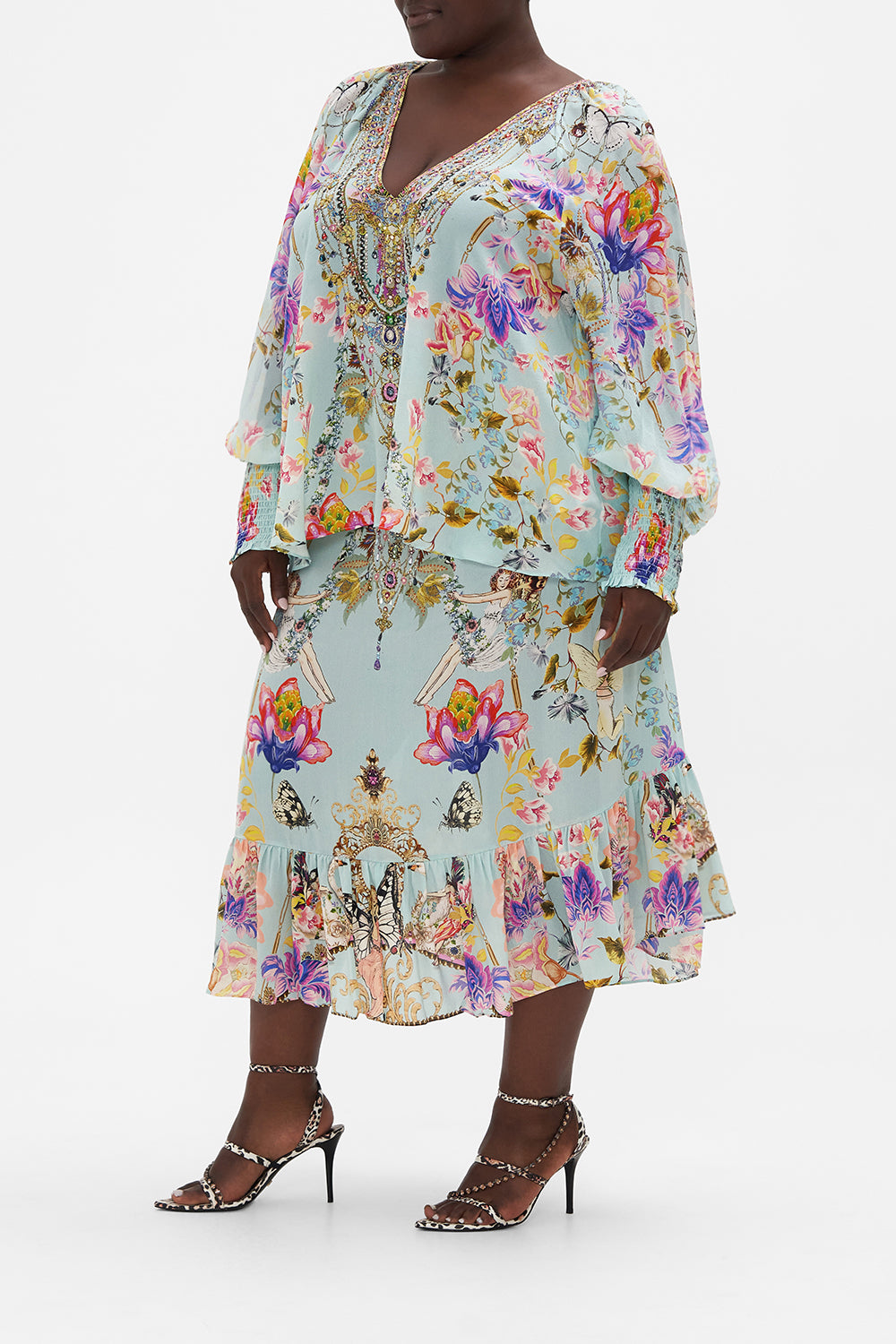 SHIRRED CUFF BLOUSE LOVE WEB