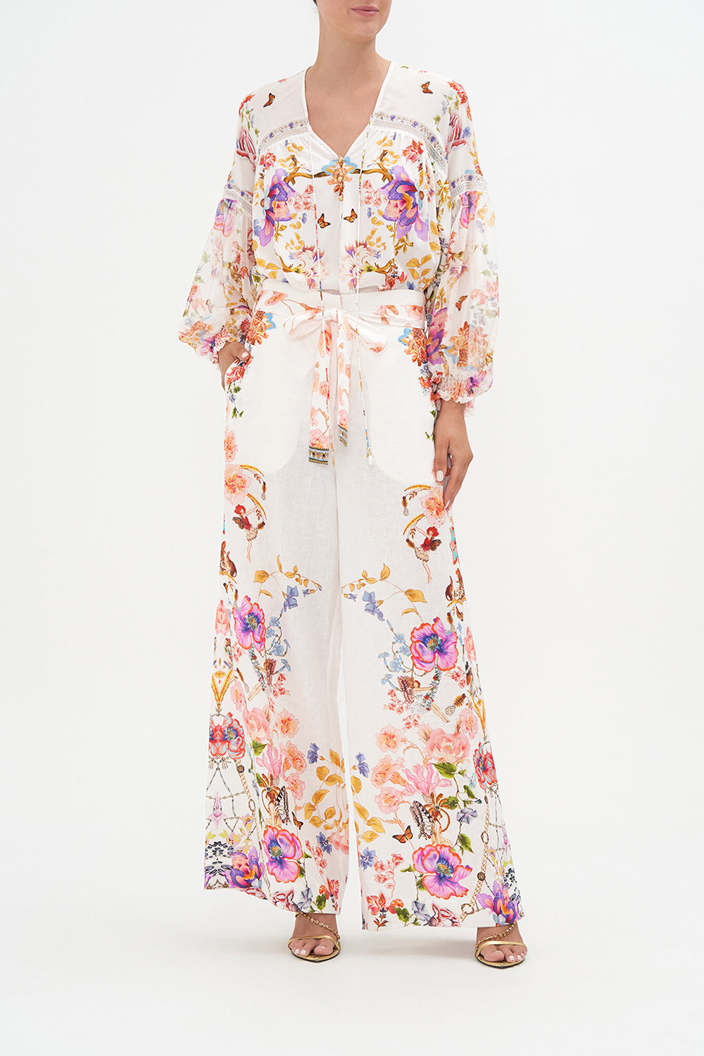 PAPERBAG WAIST WIDE LEG PANT SPIDER GIRL