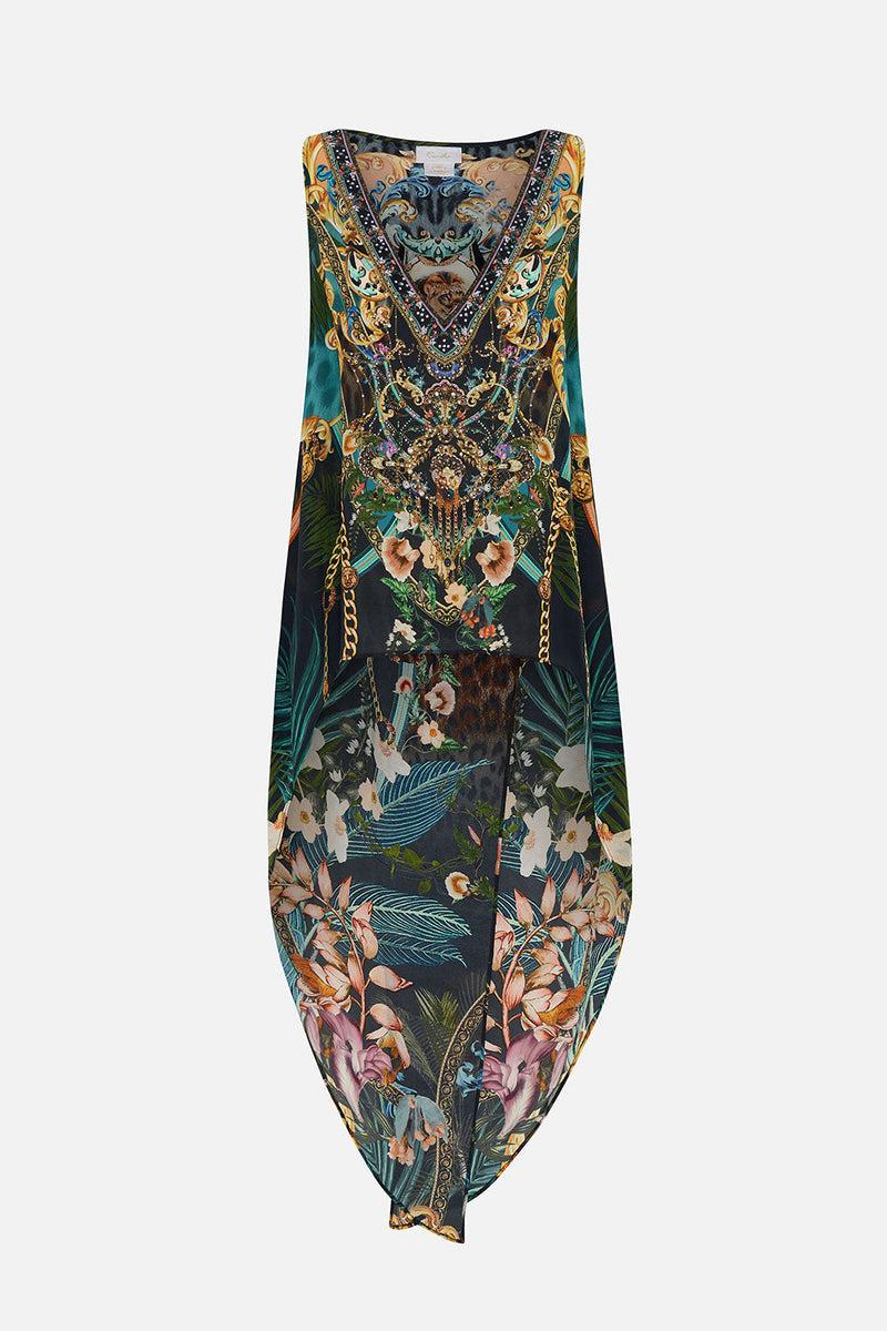 HIGH LOW CROSS OVERLAY TOP BOTANICAL BANDITS main image 0