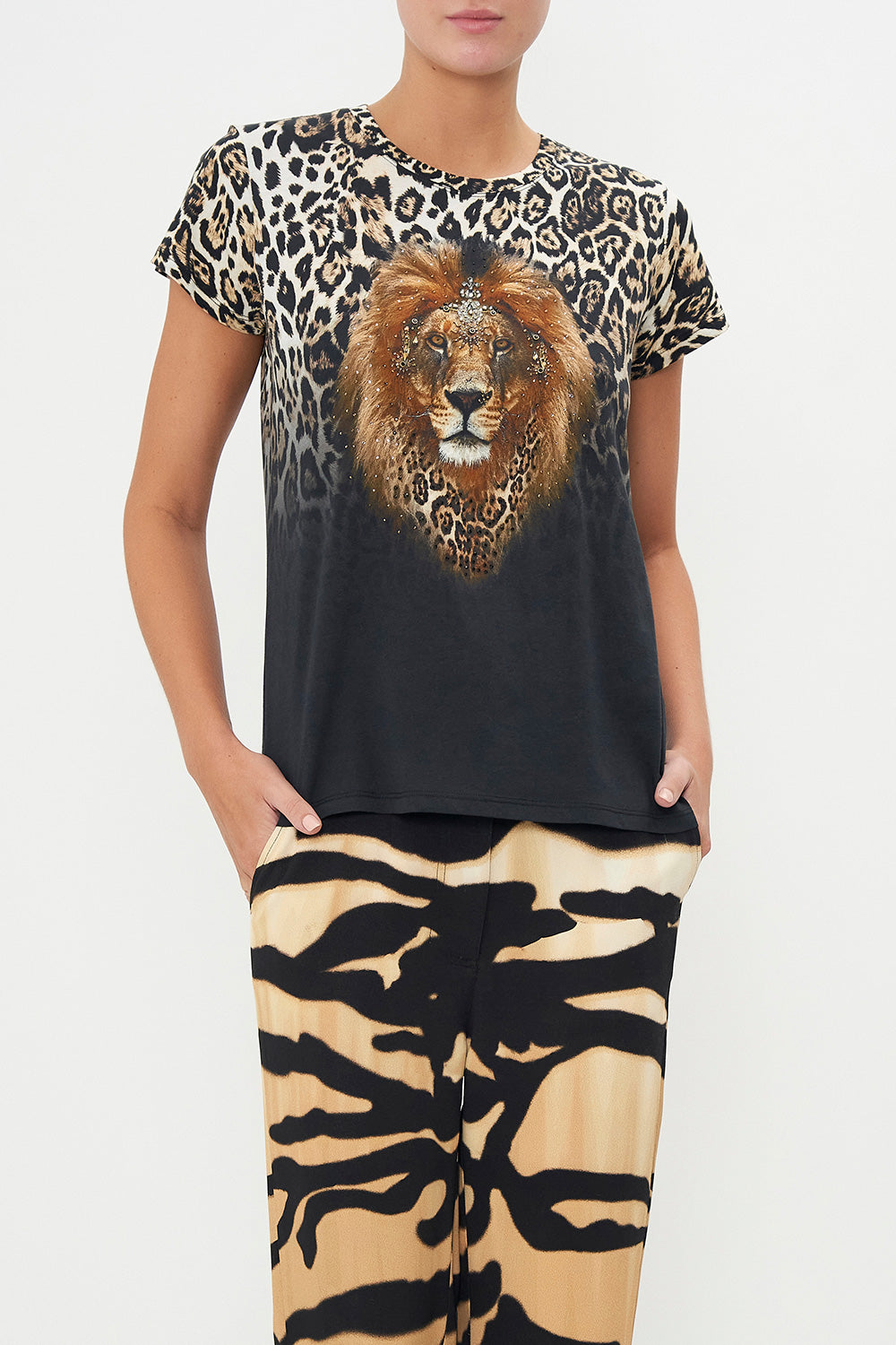 SLIM FIT ROUND NECK T-SHIRT COOL FOR CATS