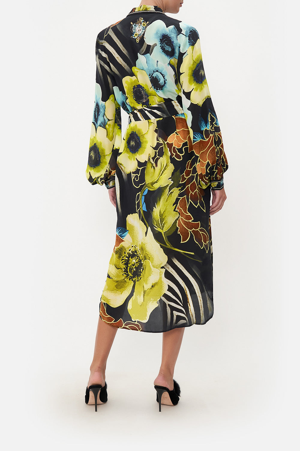 HIGH LOW MIDI SHIRT DRESS POPPY DIVINE