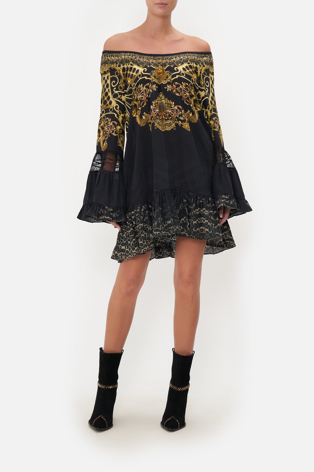 A LINE FRILL DRESS SHADOWS OF ARMADA