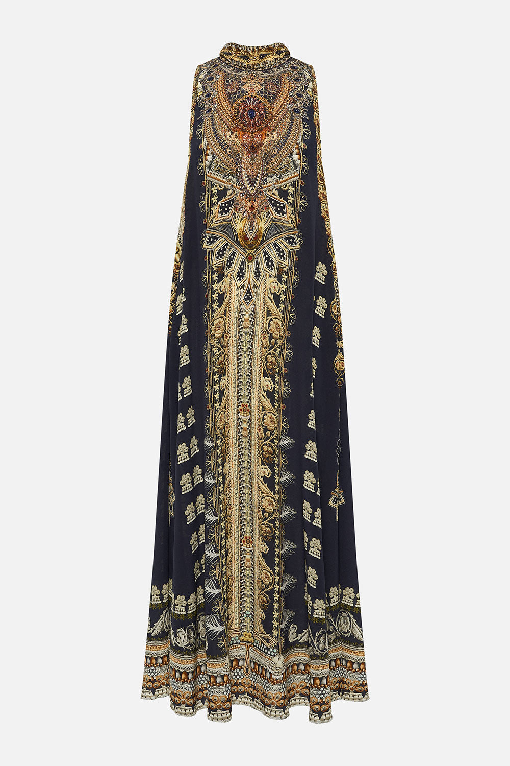 HIGH NECK DRESS WITH BACK NECK TIE ITS ALL OVER TORERO