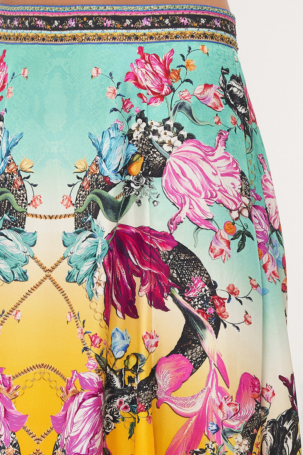 PANELLED FLARED LONG SKIRT VIPER ROOM