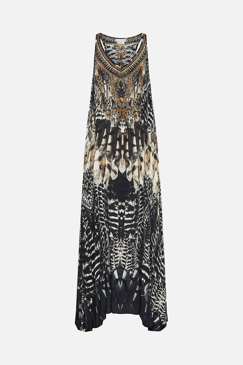 Camilladress V Neck Butterfly On Shoulder Drawstring Waist Dress main image 0