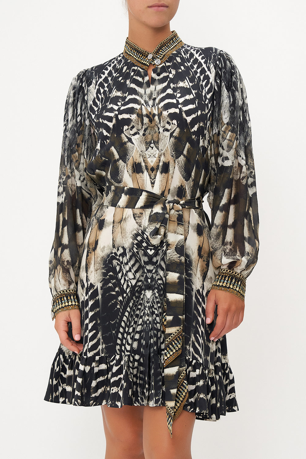 DROP SLEEVE SHIRT DRESS NIGHT OWL