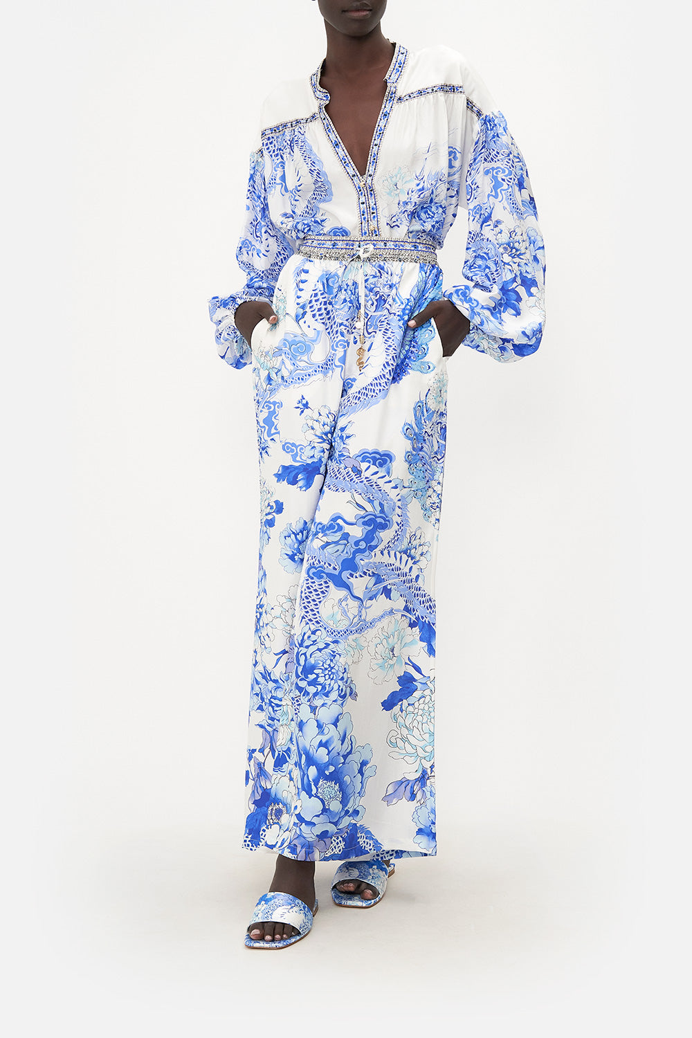 BLOUSON SLEEVE SHIRT DRESS HEART OF A DRAGON