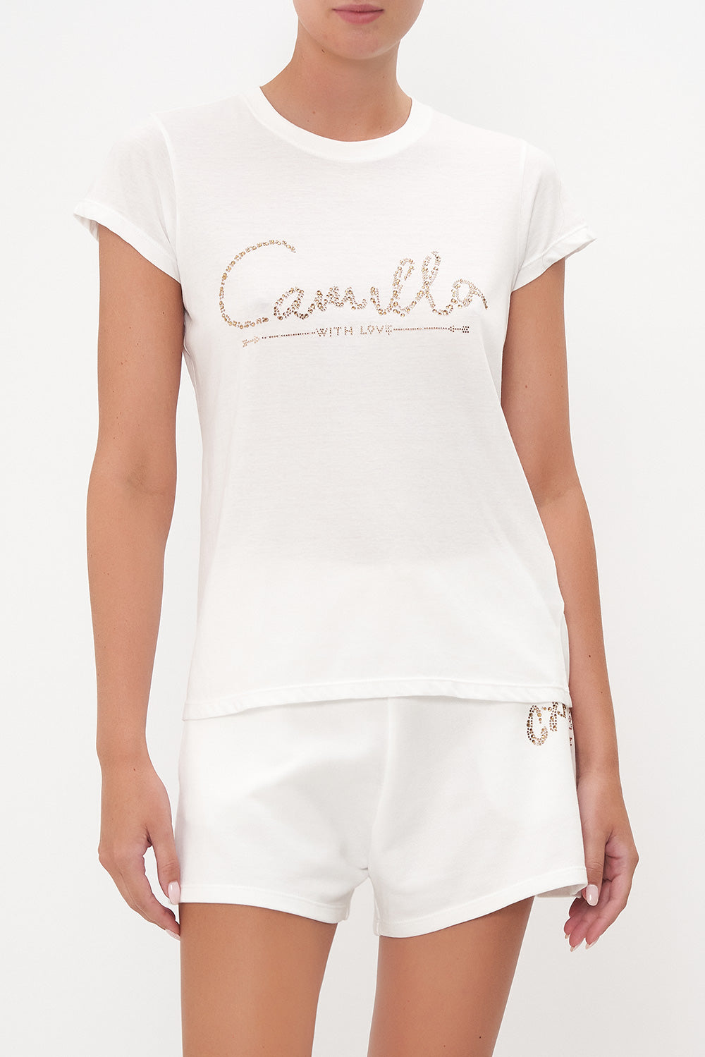 SLIM FIT ROUND NECK T-SHIRT LOGO CAPSULE - SOLID WHITE