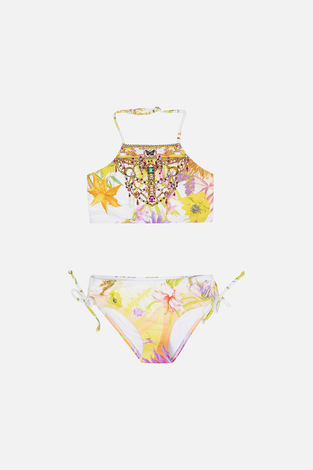 Kids Crop Top Bikini 12-14 How Does Your Garden Grow print by CAMILLA