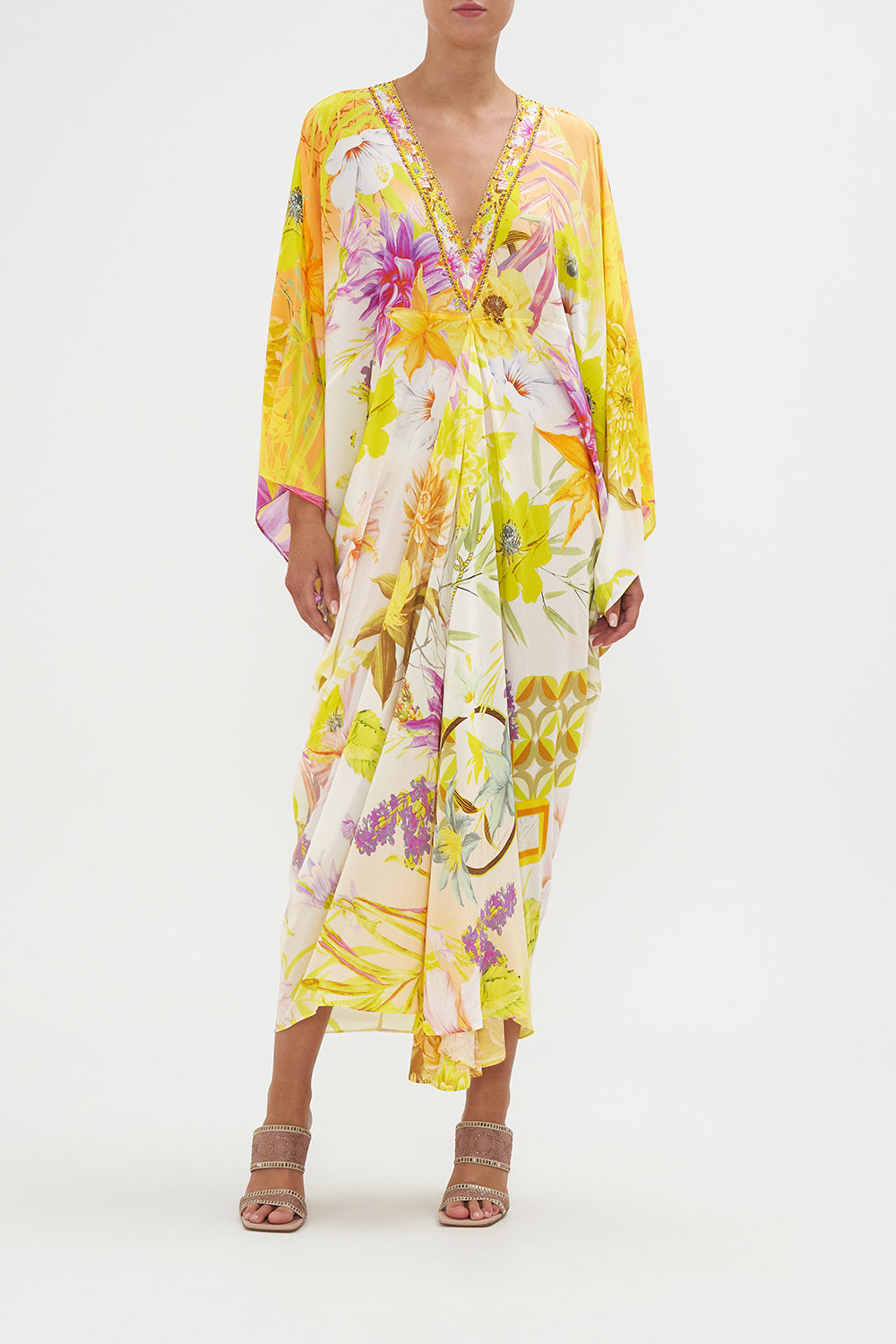 T Shape Long Kaftan How Does Your Garden Grow print by CAMILLA