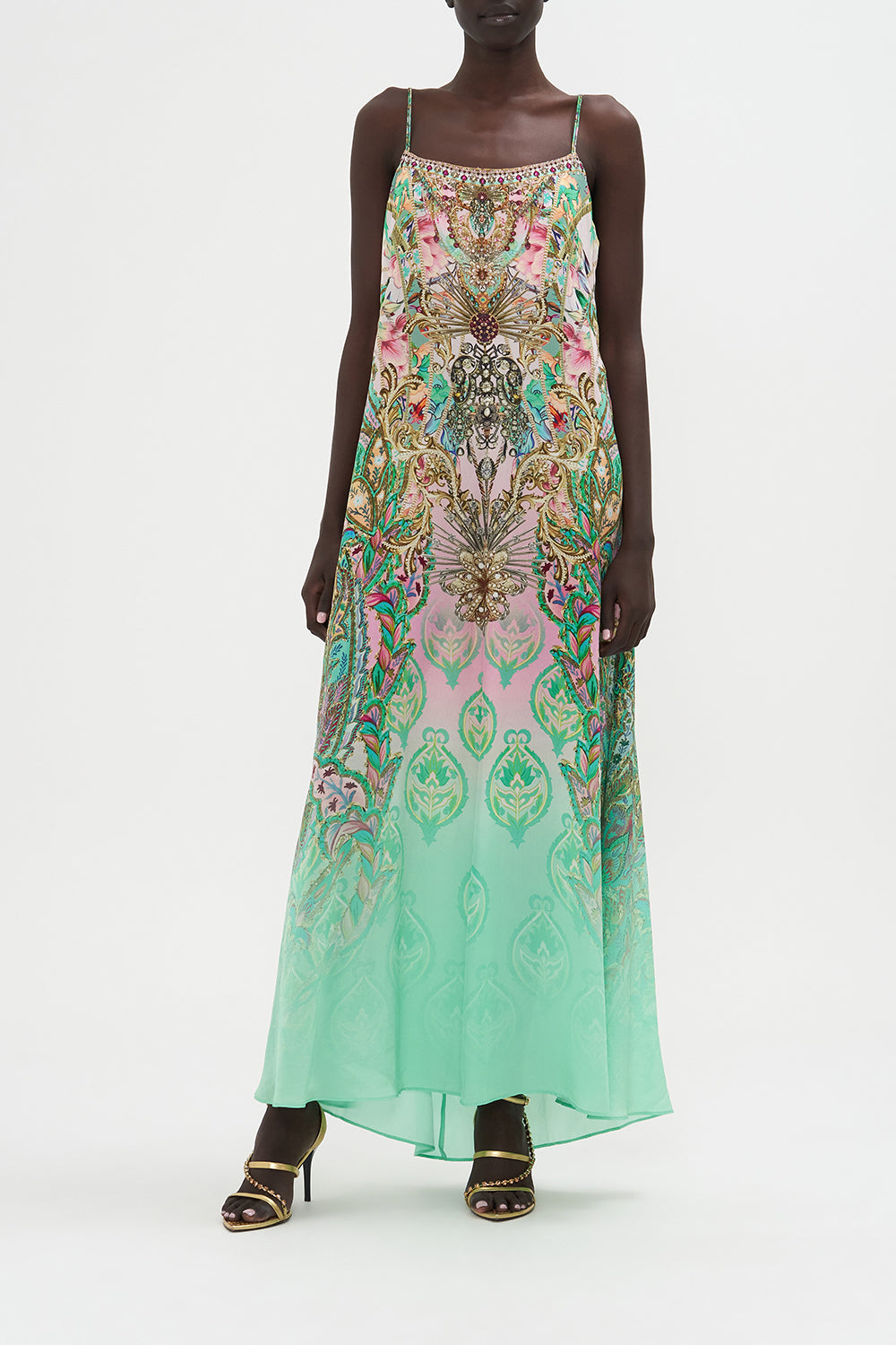 Long Panel Slip Dress Lost City print by CAMILLA