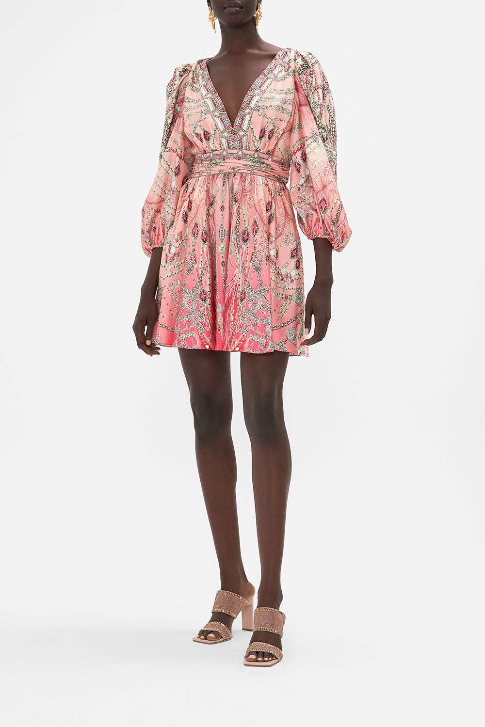 Blouson Flared Dress Starship Sistas print by CAMILLA