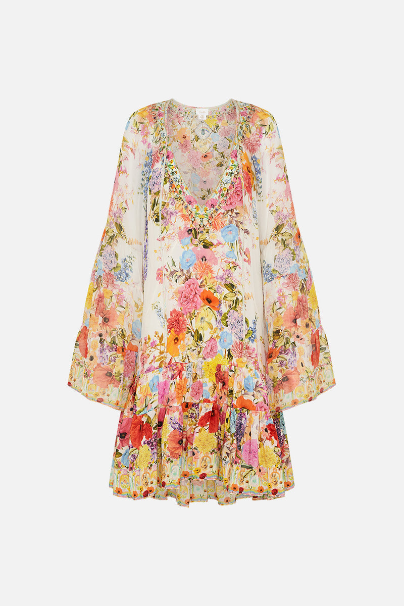 A-LINE GATHERED PANEL DRESS HONEY HONEY