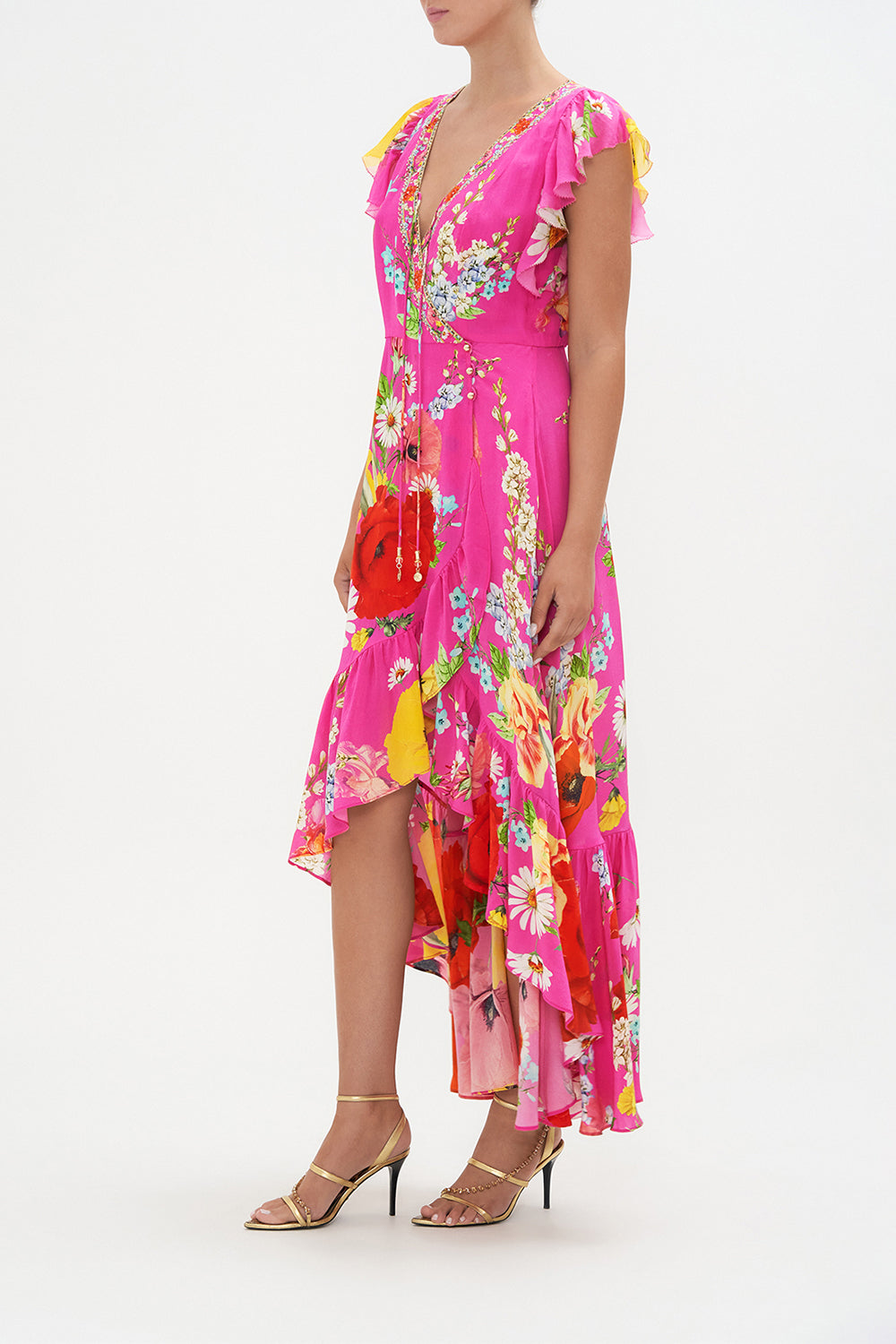 RUFFLE WRAP DRESS RAINBOW BODY
