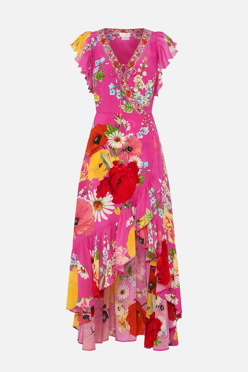 RUFFLE WRAP DRESS RAINBOW BODY