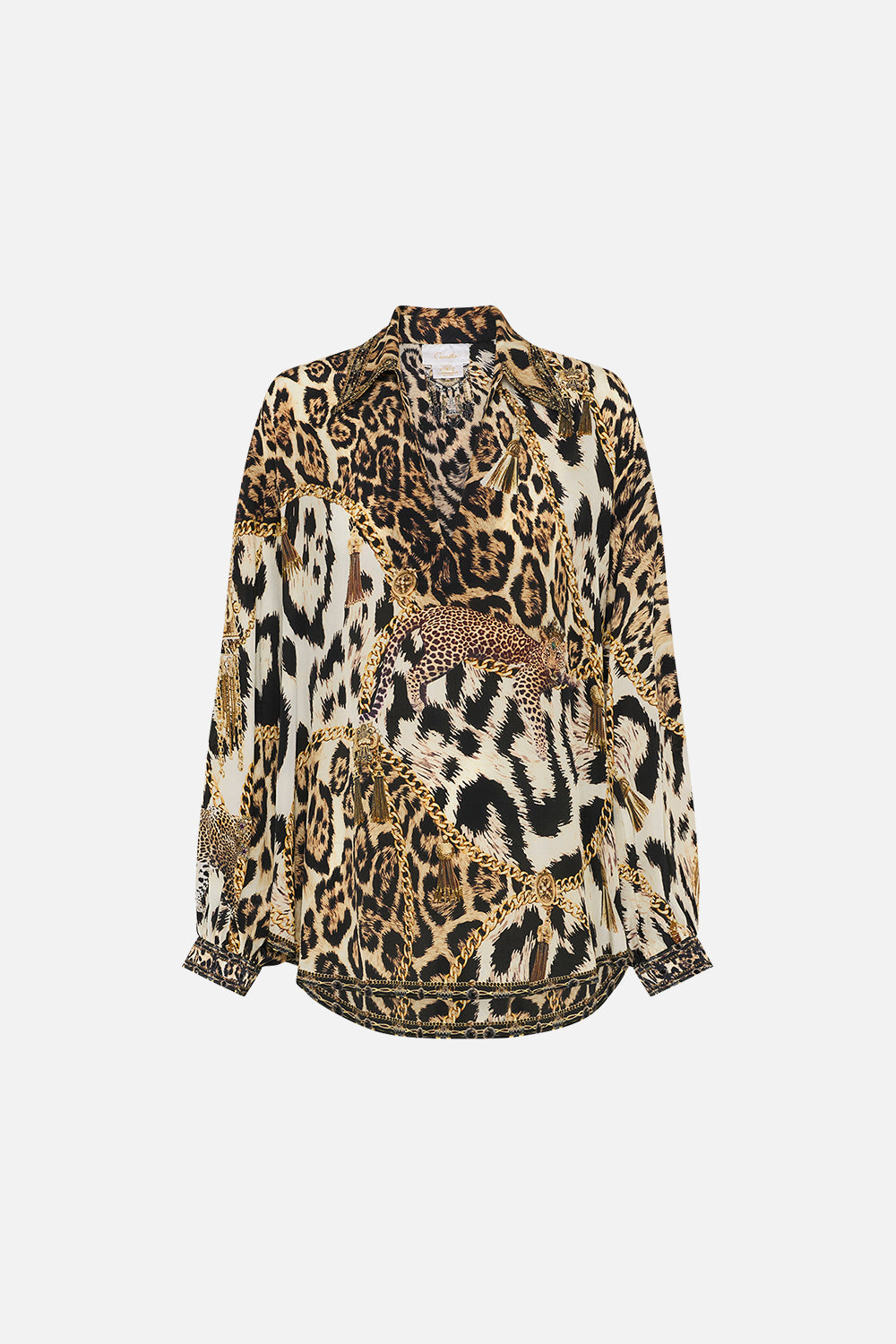 V-NECK BLOUSE WITH COLLAR ROLE CALL