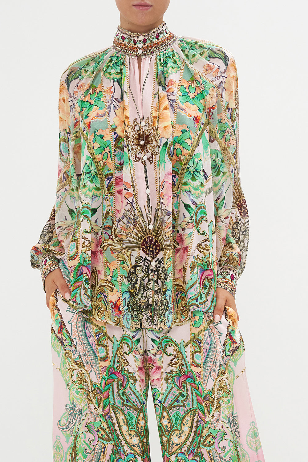 RAGLAN BUTTON UP SHIRT LOST CITY