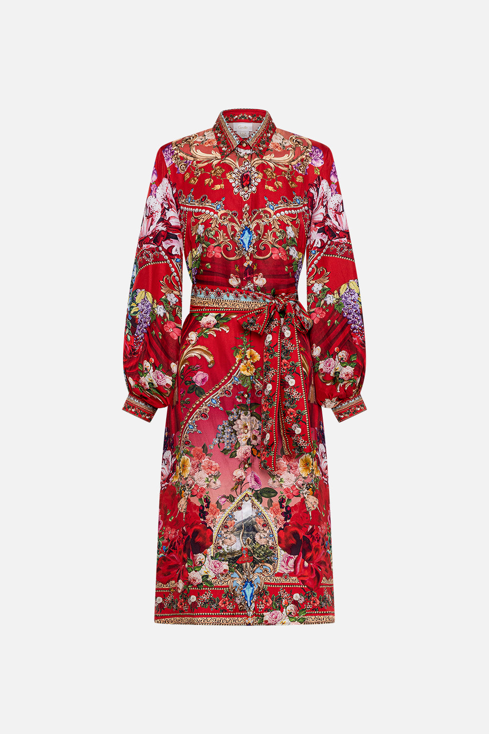 HIGH LOW MIDI SHIRT DRESS RITES OF ROSES