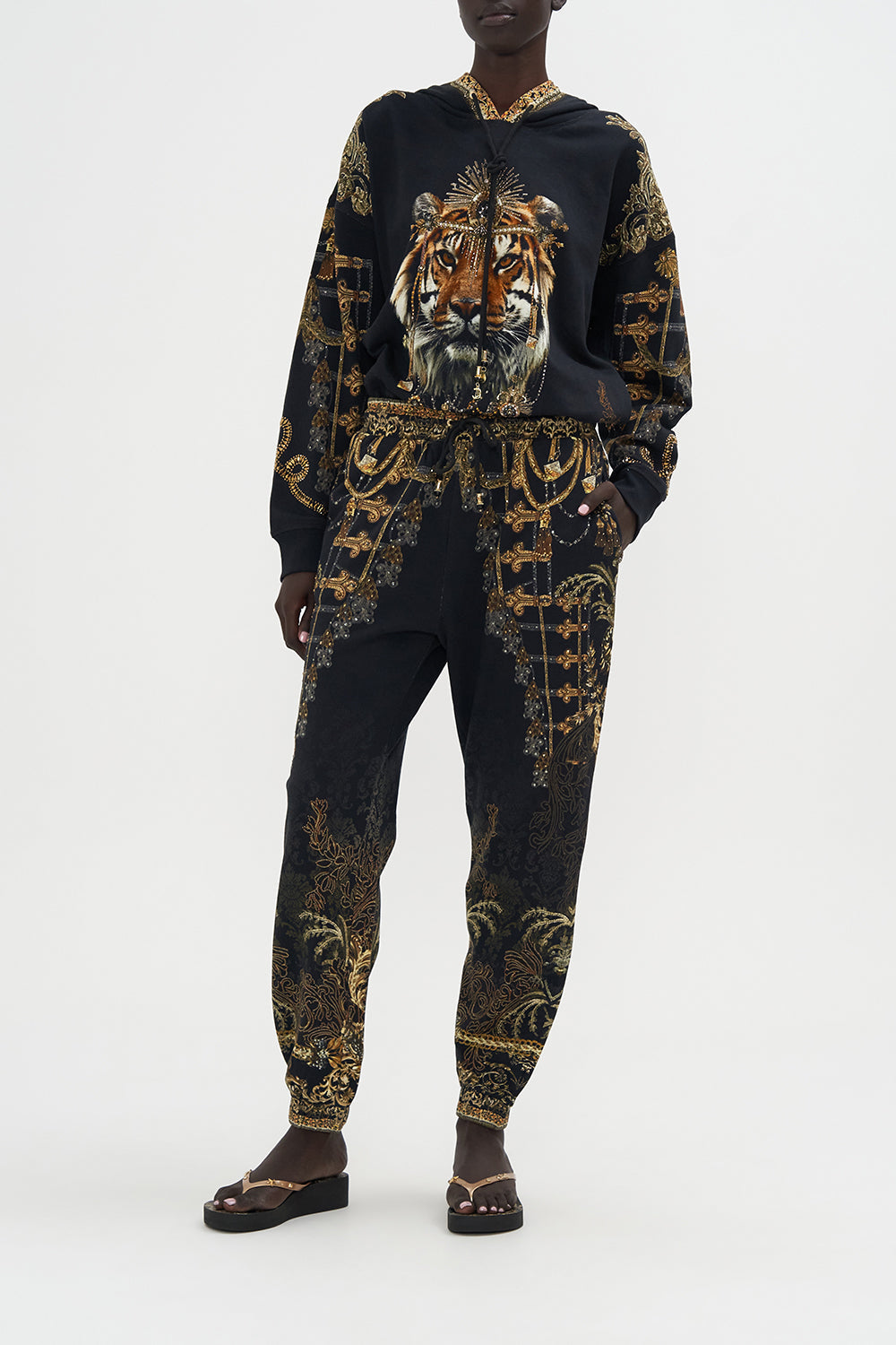 Jersey Track Pant The Night Is Noir print by CAMILLA