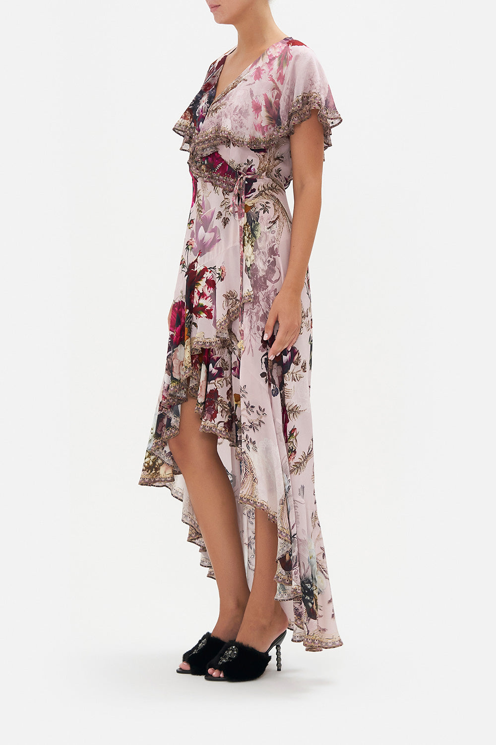 FRILL SLEEVE LONG DRESS GYPSY ROSE