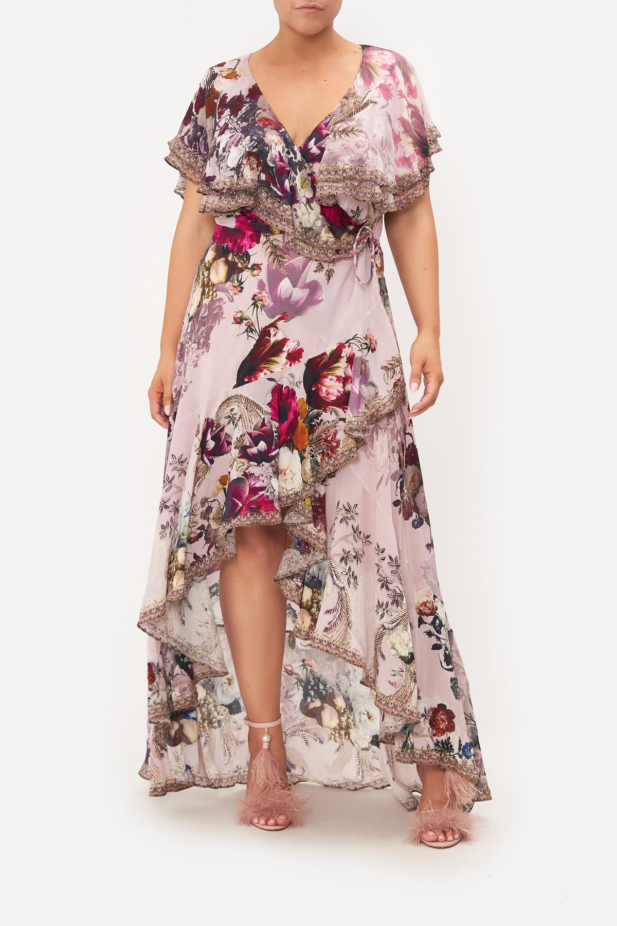 FRILL SLEEVE LONG DRESS GYPSY ROSE