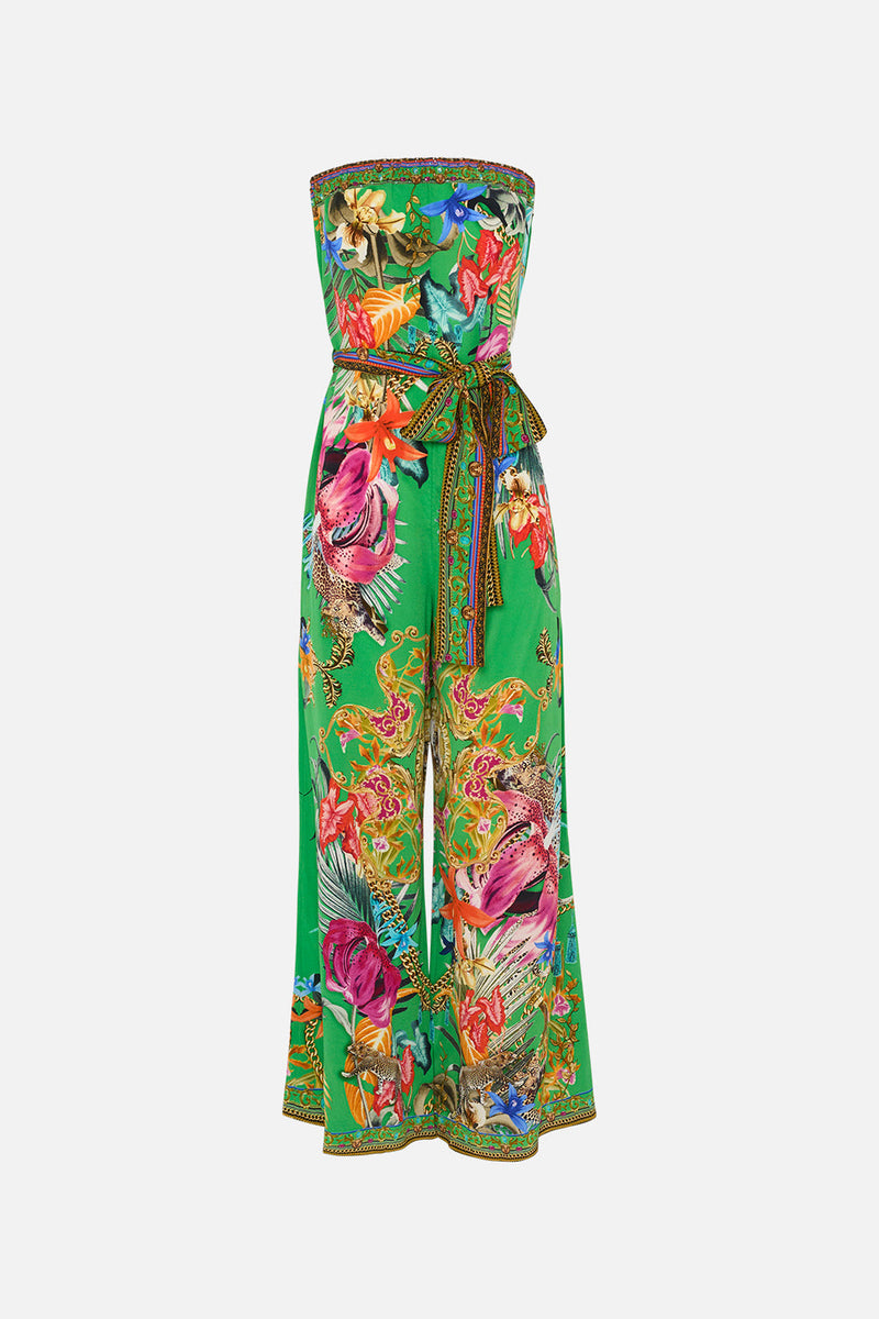Camilladress Stand Collar Slit Sleeve Waisted Wide Leg Jumpsuit main image 1