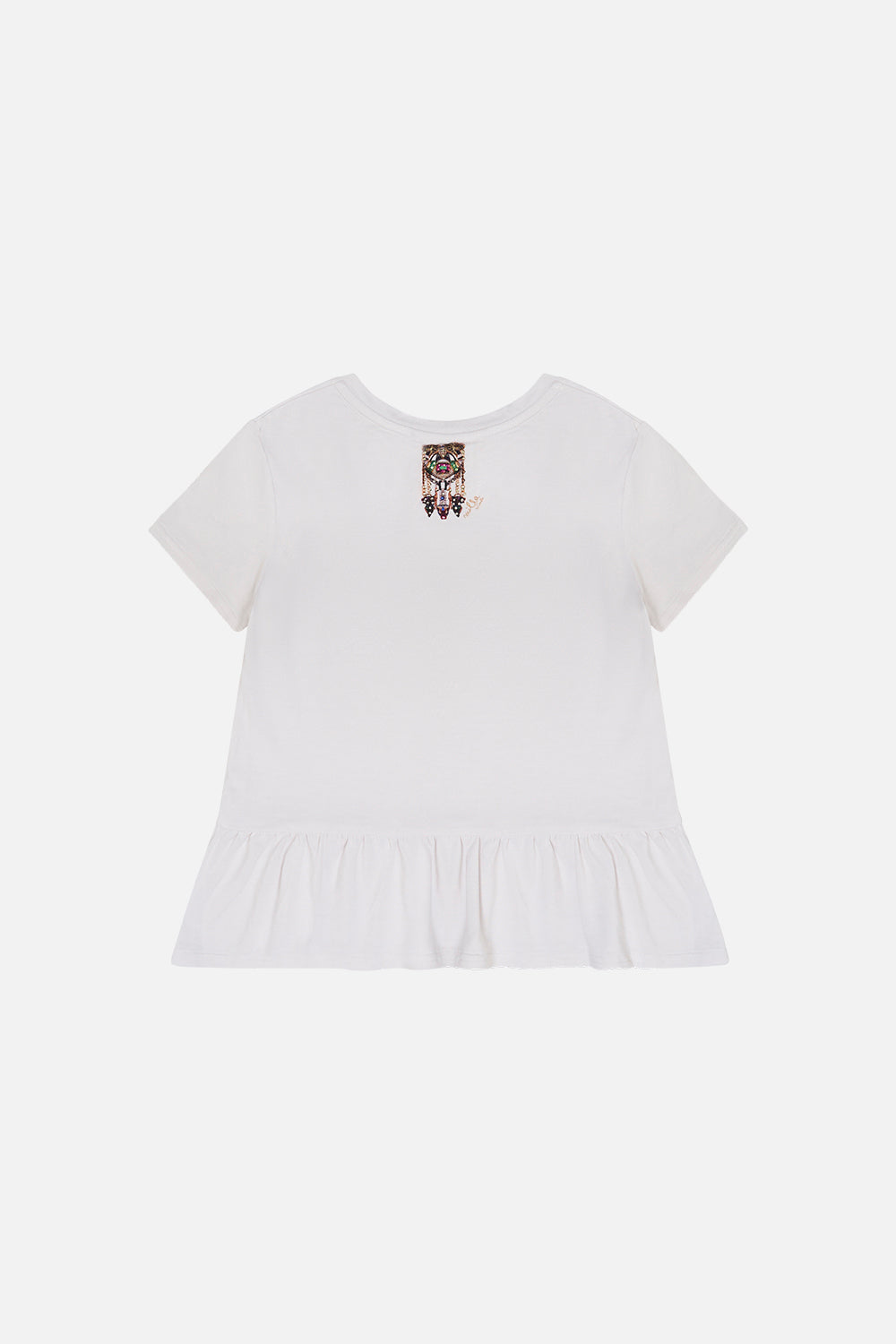 KIDS SHORT SLEEVE FRILL HEM TOP 4-10 CURIOUS AND CURIOUSER