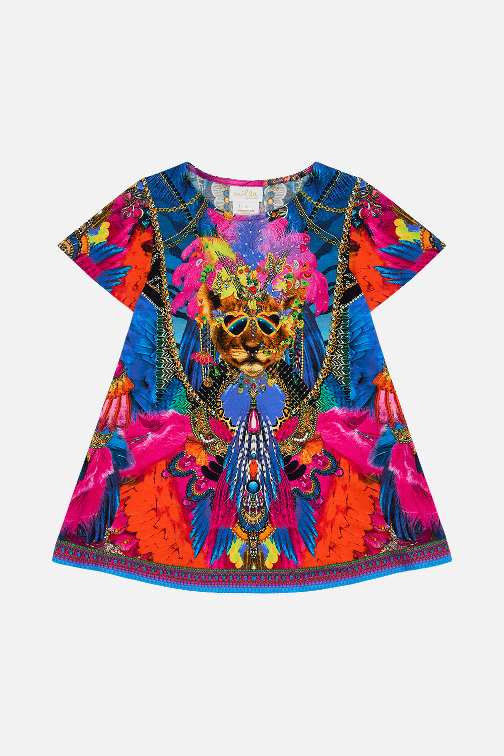 Kids T-Shirt Dress With Flare Hem 4-10 Dancing With Destiny print by CAMILLA