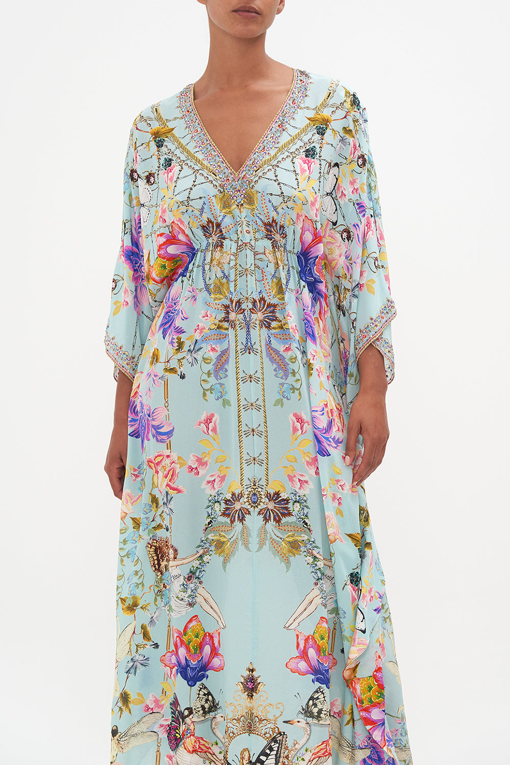 GATHERED WAIST KAFTAN LOVE WEB