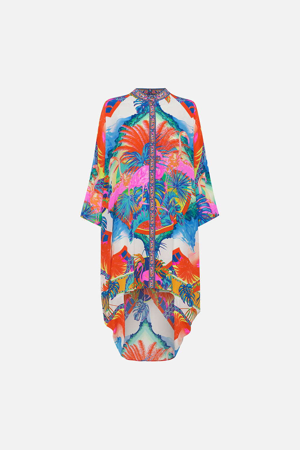 SCOOP BACK SHIRT DRESS FLAMENCO FLAMINGO